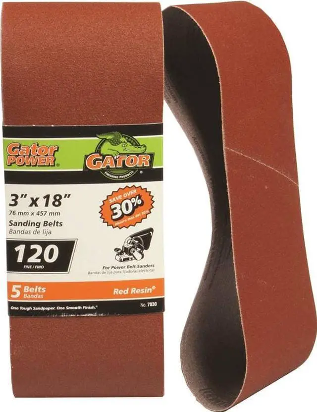 Alt view image 4 of 4 - Ali Industries 7030 3X18 120-Grit Aluminum Oxide Belt 5-Pack Aluminum Oxide - Pa