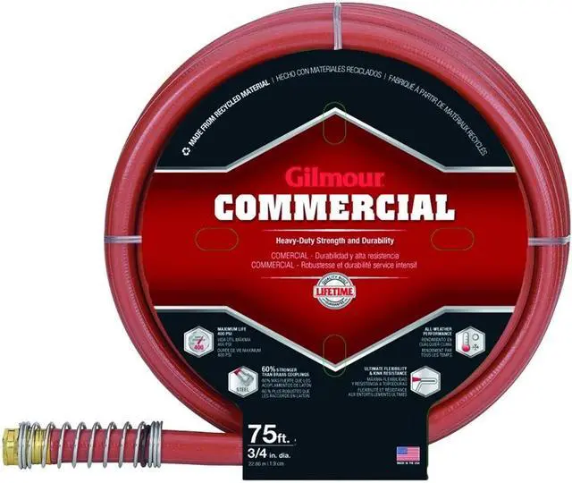 Alt view image 4 of 5 - Gilmour Professional Commercial Hose - 75 ft - Rubber, Vinyl, Brass, Steel,