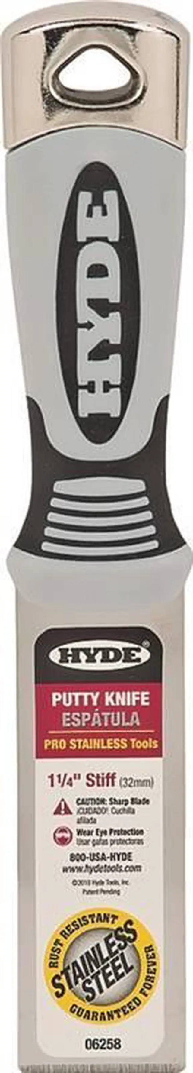 Alt view image 4 of 5 - HYDE 06258 Putty Knife,Stiff,1-1/4",SS