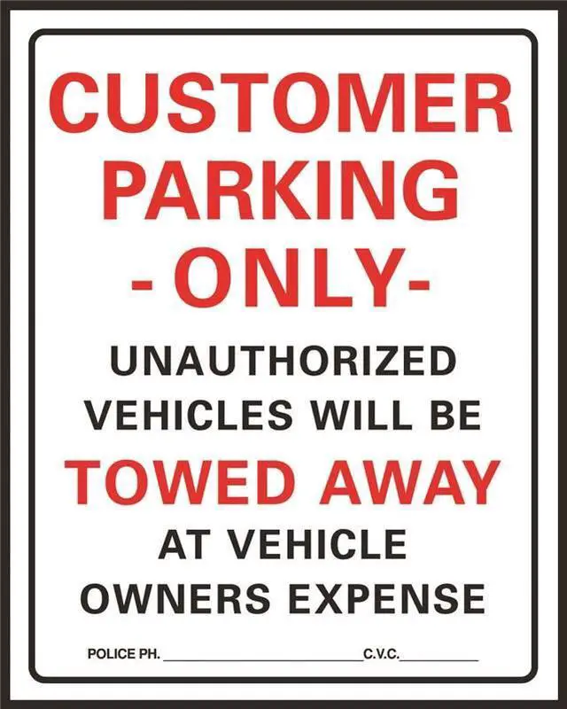 Alt view image 3 of 5 - Hy-Ko Commercial Grade Plastic Sign, Customer Parking Only 700