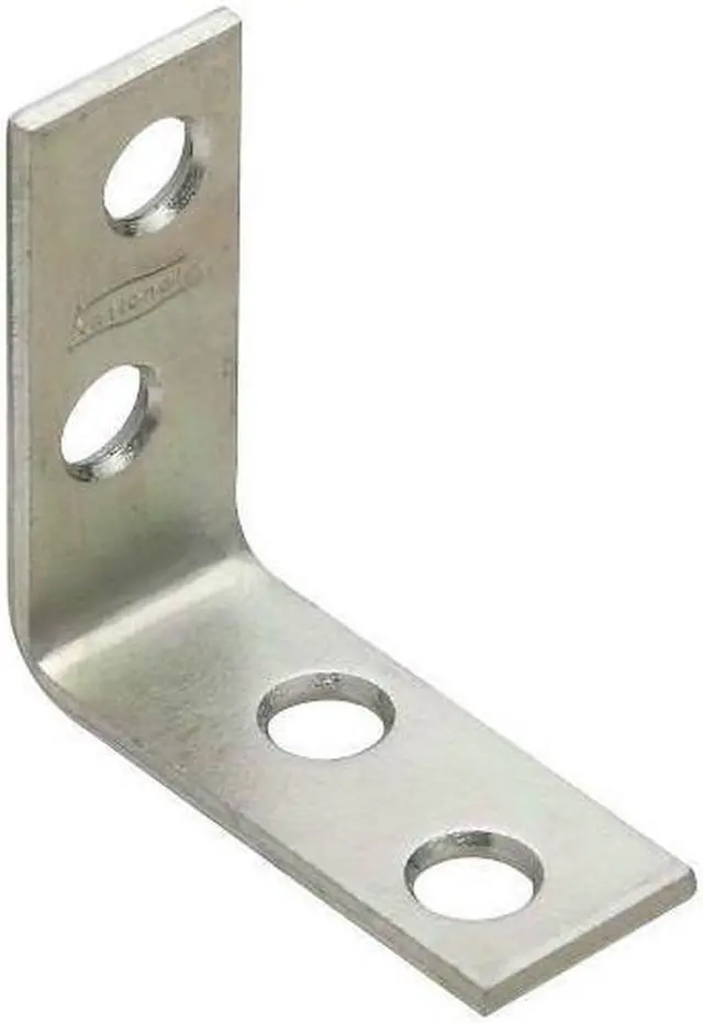Alt view image 3 of 5 - National Catalog V115 1-1/2 In. x 5/8 In. Zinc Steel Corner Brace (4-Count)