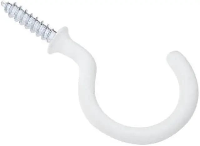 Alt view image 3 of 6 - National 1-1/2 In. White Vinyl Cup Hook (2 Count) N248450