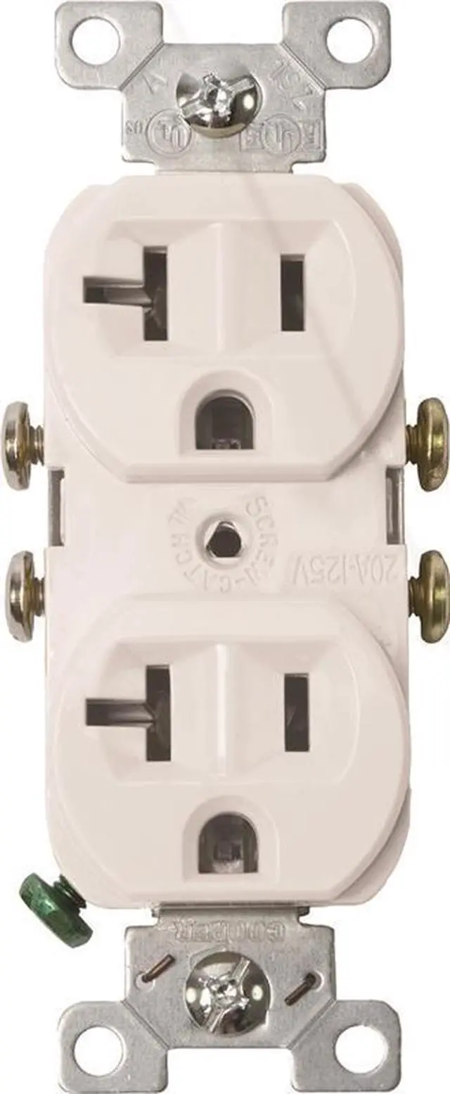 Alt view image 2 of 2 - Receptacle Dpx 125V 20A 2P Wht COOPER WIRING Single Receptacles 877W-BOX White