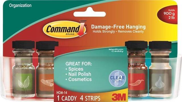 Alt view image 3 of 3 - Caddy CLR (4) STRP Command MED 3M Adhesive Hooks HOM-14 051141943176