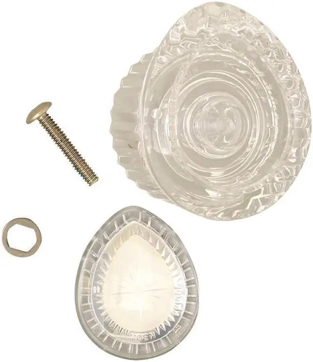 Main image of White/Chrome Inset Clear Faucet Handle Moen Inc 100710 026508059524