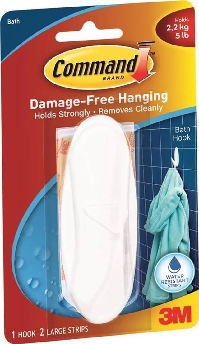 Alt view image 7 of 7 - 3M 17083B Command Designer Large Bath Hook 1 hook, 2 strips