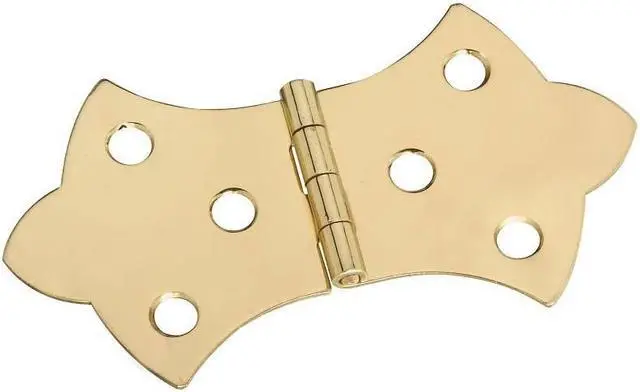 Alt view image 2 of 2 - National, N211-847, 2 Pack, 1-11/16" x 3-1/16", Polished Brass Finish, Solid Brass Decorative Hinge