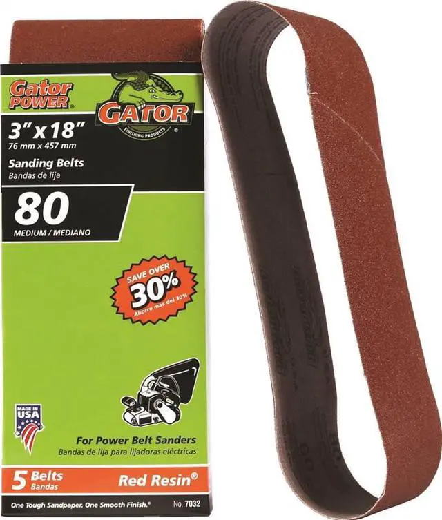 Alt view image 4 of 4 - Ali Industries 7032 3X18 80-Grit Aluminum Oxide Belt 5-Pack Aluminum Oxide - Pac
