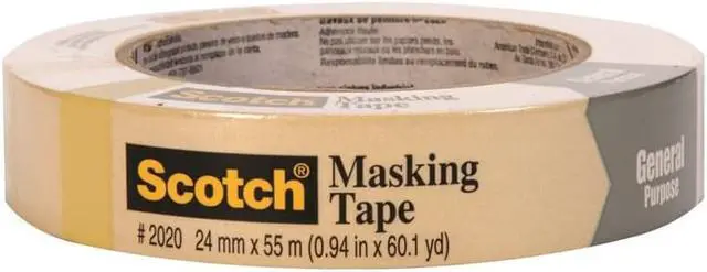 Alt view image 2 of 4 - 3M Scotch 0.94 In. x 60.1 Yd. Contractor Grade Masking Tape 2020-24AP