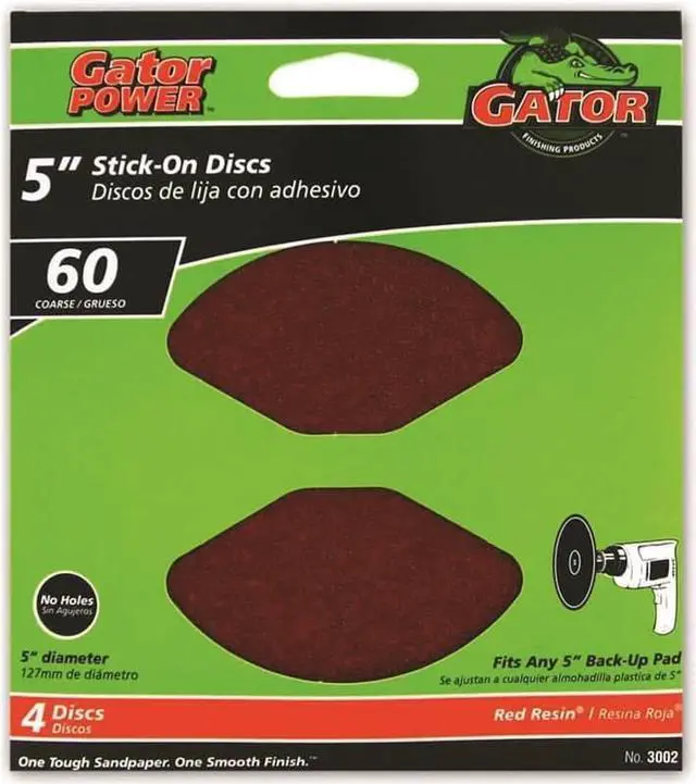 Main image of Dsk Sndg 5In 60Grt A/O Rsn Psa ALI INDUSTRIES Sanding Discs - Adhesive Back 3002