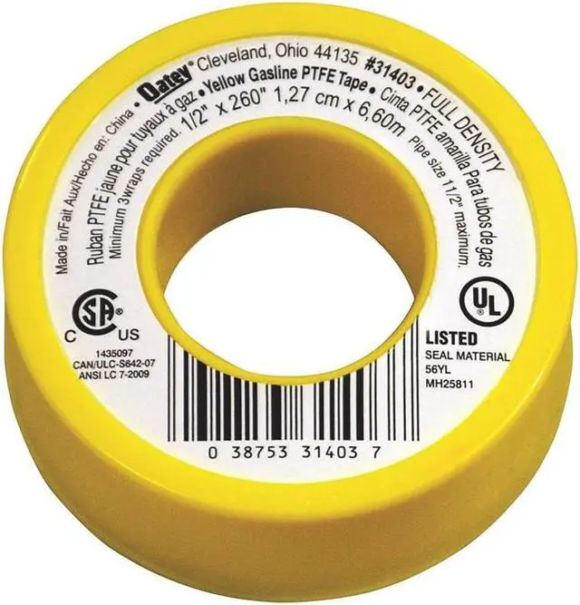 Main image of OATEY 31403 Pipe Thread Sealant Tape,1/2in W,260in L