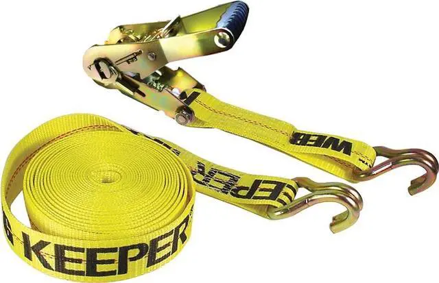 Main image of Keeper 04622 2-Inch x 27-Feet Ratchet Tie-Down With Double J Hooks Rat Tiedown J 2x27