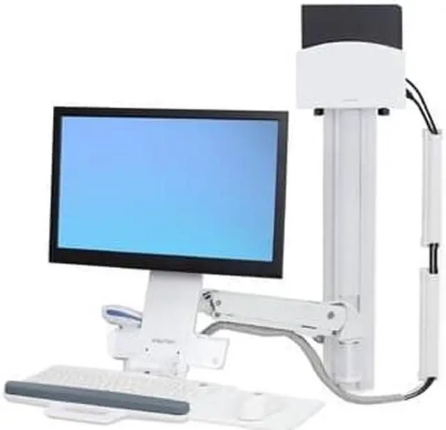 Alt view image 4 of 9 - Ergotron StyleView Wall Mount for Monitor, CPU, Keyboard, Scanner, Mouse - White - 24" Screen - 29