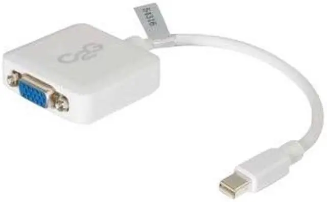 Alt view image 5 of 16 - C2G 8IN MINI DISPLAYPORT TO VGA ADAPTER CONVERTER MALE TO FEMALE ACTIVE WHITE -