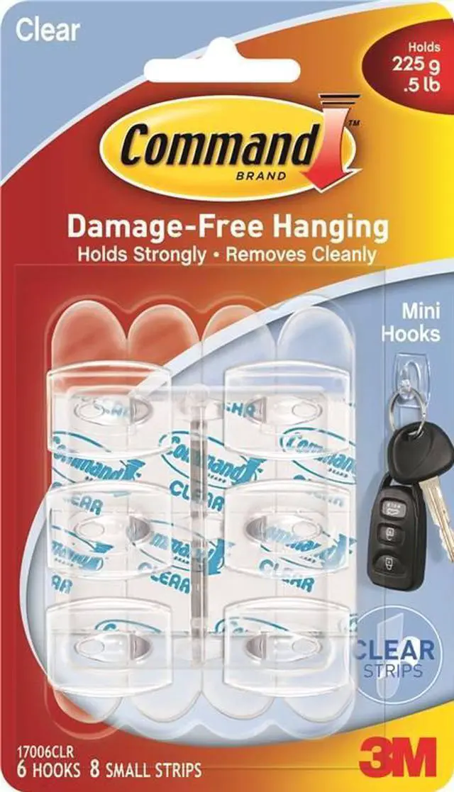 Alt view image 10 of 20 - 3M Command Clr Mini Hooks 17006CLR-ES-6PK Unit: EACH