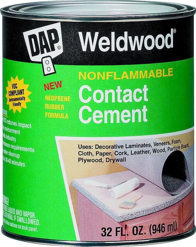 Alt view image 3 of 4 - DAP 25332 Contact Cement, Weldwood Nonflammable Series, Natural, 1 qt, Can