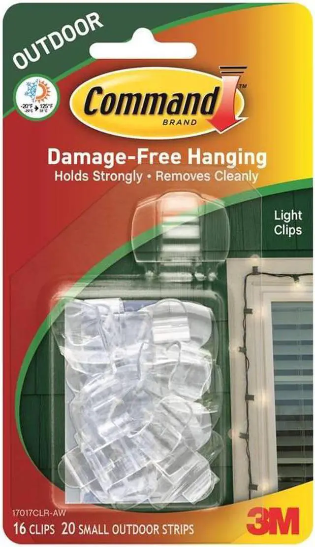 Alt view image 11 of 20 - Command Clear Outdoor Light Clips with Foam Strips (16-Pack) 17017CLR-AWES