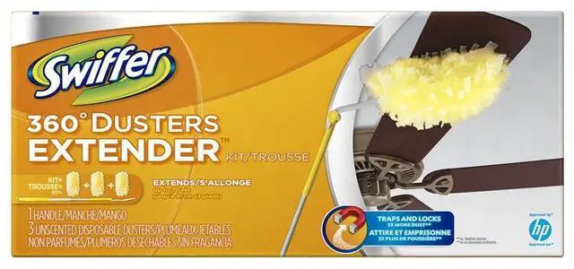 Alt view image 12 of 20 - Swiffer 360 Dusters Plastic Handle Extends to 3 ft 1 Handle & 3 Dusters/Kit