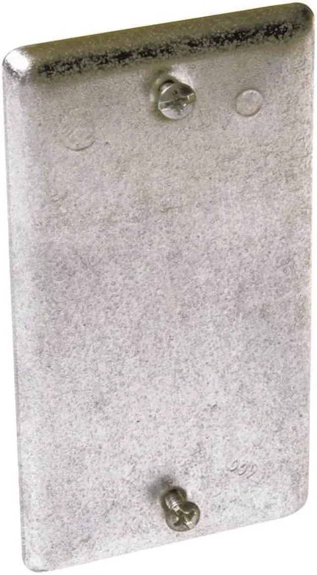 Alt view image 5 of 9 - RACO 860 Electrical Box Cover, Square, 1 Gang, Galvanized Zinc, Blank Cover,