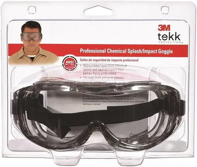 Alt view image 10 of 15 - Tekk Protection Chemical Splash/Impact Goggles - Polycarbonate Lens - 1/ Pack - Clear