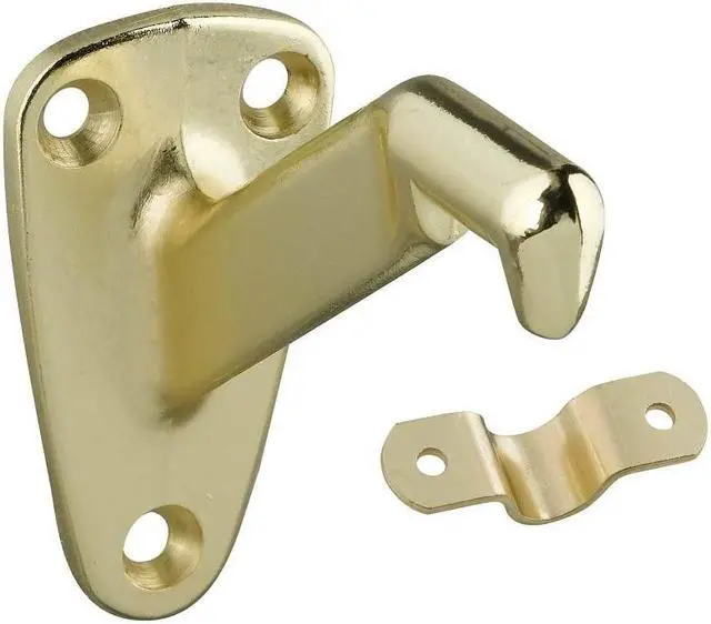 Alt view image 3 of 3 - Bright Brass Finish Handrail Bracket National Hardware Doorstops N112-888