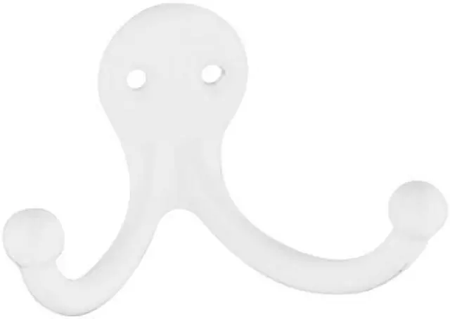 Alt view image 4 of 4 - National White Double Clothes Wardrobe Hook, 2 per Card N248385