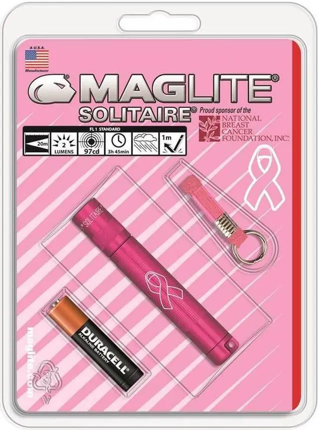 Alt view image 5 of 11 - MAGLITE K3AMW6 MAGLITE Incandescent 1-Cell AAA Solitaire Flashlight NBCF Pink