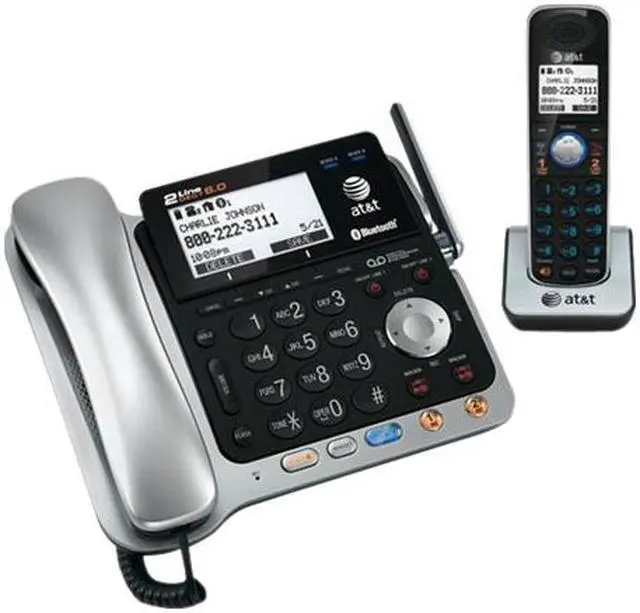 Alt view image 3 of 5 - AT&T TL86109  ATT 2-line Corded-Cordless with ITAD