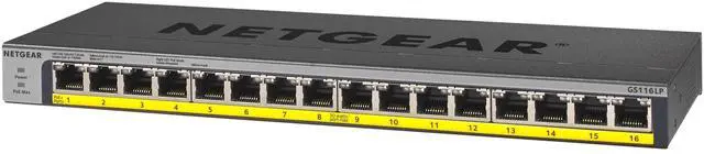 Alt view image 3 of 7 - NETGEAR 16-Port Gigabit Ethernet Unmanaged PoE+ Switch with FlexPoE (76W) | GS116LP