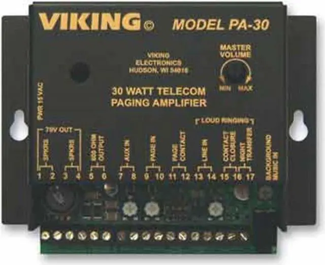 Alt view image 3 of 3 - Viking Electronics Viking 30 Watt Telecom Paging Amp