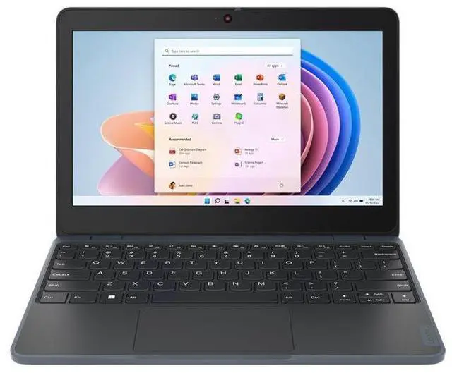 Main image of Lenovo 100 82VK0005US 11.6" Notebook - Intel N-Series N100 - 4 GB - 128 GB SSD - Slate Gray - Windows 11 Pro Education - Intel UHD Graphics - Front Webcam - IEEE 802.11ax Wireless LAN Standard