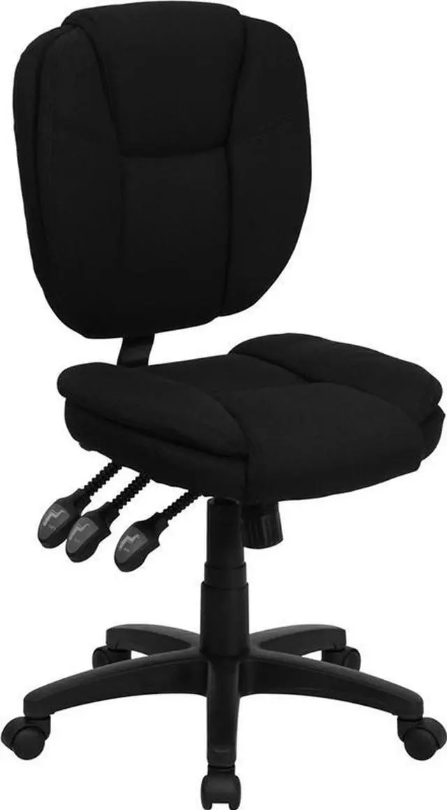Main image of Flash Furniture GO-901-BN-GG High Back Brown Leather Executive Office Chair with Padded Loop Arms