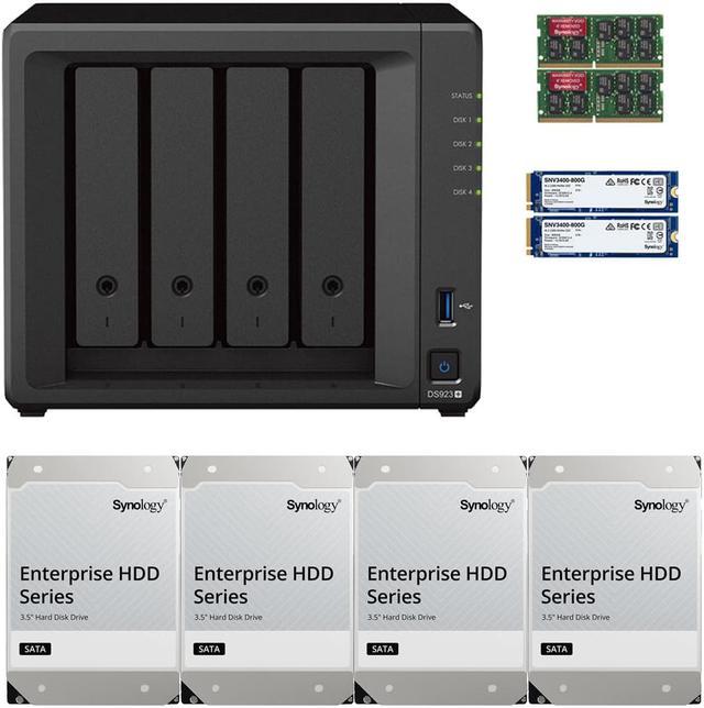 Synology DS923+ Dual-Core 4-Bay NAS, 16GB RAM, 16TB (4 x 4TB) of