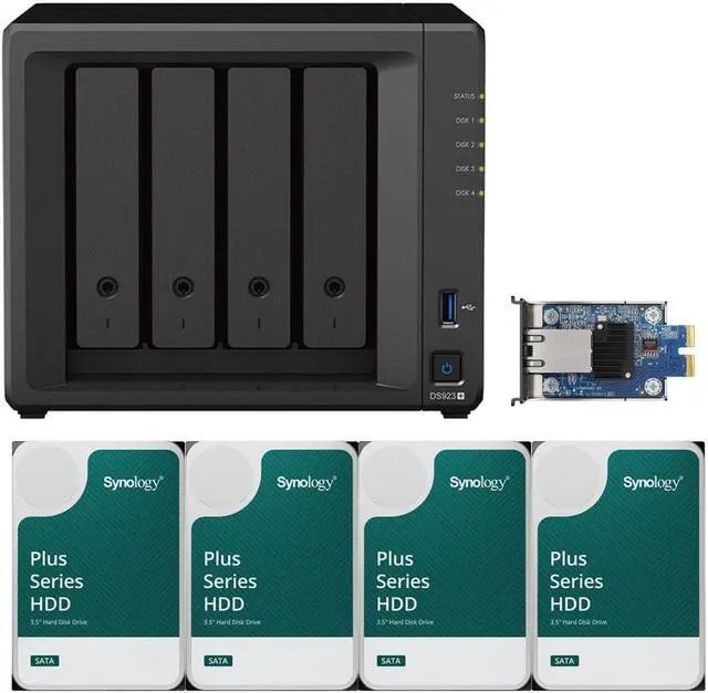 Synology NAS DS923+ | メモリ32GB | 10GB NIC Synology DiskStation DS923+ NAS Server with Ryzen 2.6GHz CPU