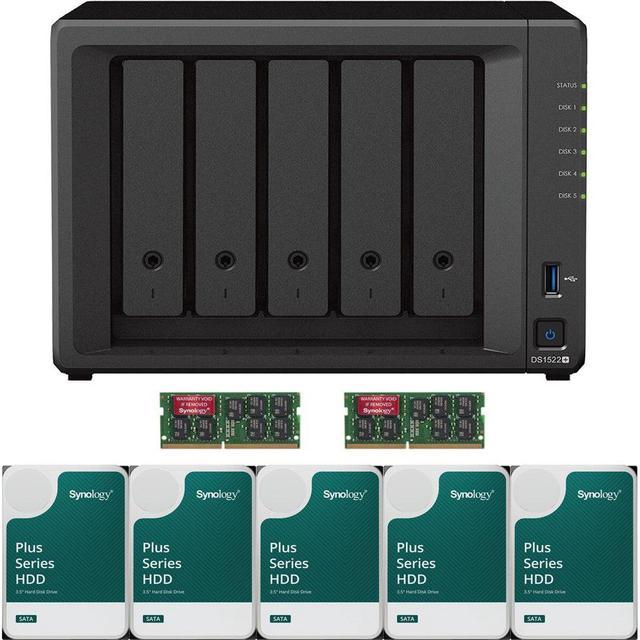 5-Bay NAS with 16GB RAM and 60TB (5 12TB) of Synology Plus Drives Fully Assembled and Tested By CustomTechSales Desktop NAS - Newegg.com