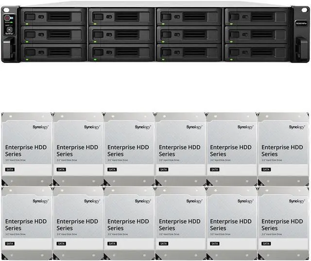 Main image of Synology RS3621RPxs 12-Bay NAS with 8GB RAM and 48TB (12 x 4TB) of Synology Enterprise Drives Fully Assembled and Tested By CustomTechSales