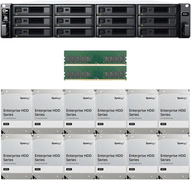 Main image of Synology RS2423+ 12-Bay NAS with 16GB RAM and 48TB (12 x 4TB) of Synology Enterprise Drives Fully Assembled and Tested By CustomTechSales