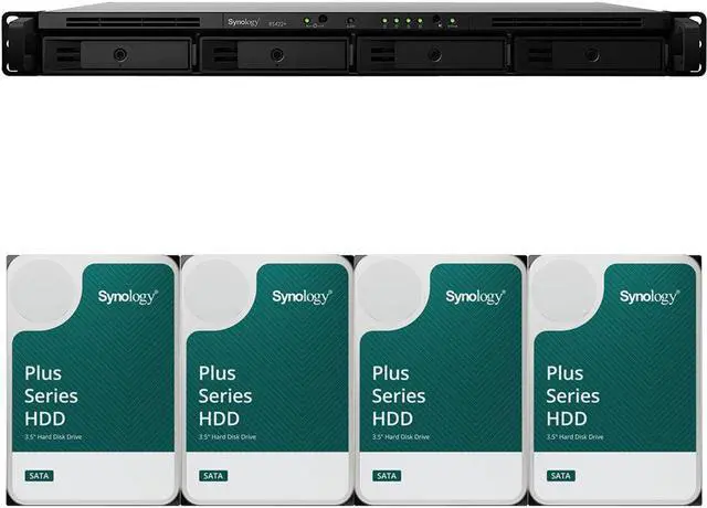 Main image of Synology RS422+ 4-Bay NAS with 2GB RAM and 32TB (4 x 8TB) of Synology Plus Series Drives Fully Assembled and Tested By CustomTechSales