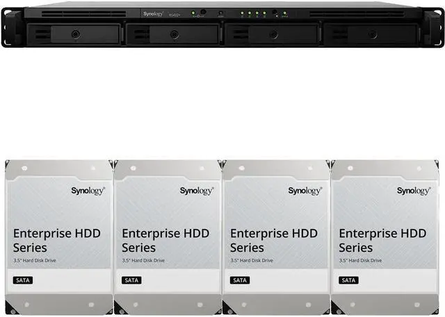 Main image of Synology RS422+ 4-Bay NAS with 2GB RAM and 32TB (4 x 8TB) of Synology Enterprise Series Drives Fully Assembled and Tested By CustomTechSales