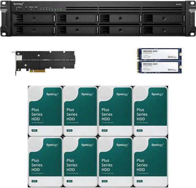 Main image of Synology RS1221+ RackStation with 4GB RAM, 800GB (2x400GB) Synology Cache and 48TB (8 x 6TB) of Synology Plus NAS Drives Fully Assembled and Tested By CustomTechSales