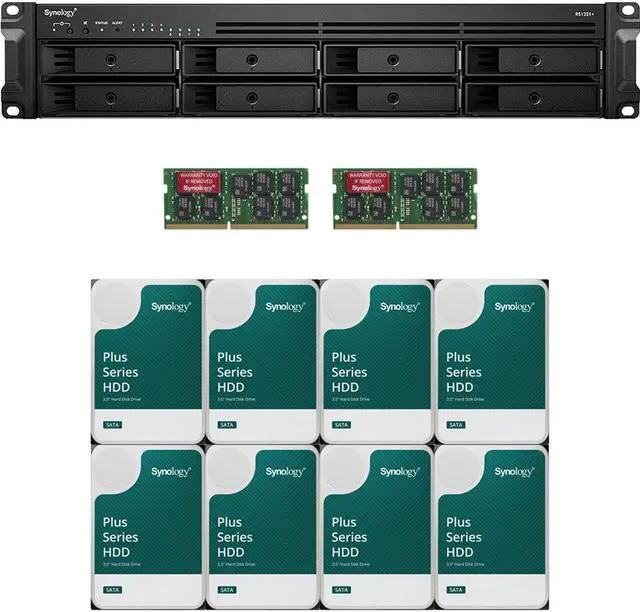 Main image of Synology RS1221+ RackStation with 8GB RAM and 32TB (8 x 4TB) of Synology Plus NAS Drives Fully Assembled and Tested By CustomTechSales