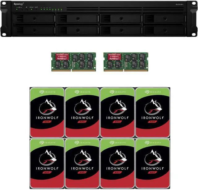 Main image of Synology RS1221RP+ RackStation with 8GB RAM and 32TB (8 x 4TB) of Seagate Ironwolf NAS Drives Fully Assembled and Tested By CustomTechSales