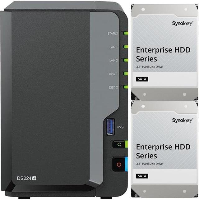 Synology DS224+ 2-Bay NAS with 2GB RAM and 32TB (2 x 16TB) of Synology  Enterprise Drives Fully Assembled and Tested By CustomTechSales