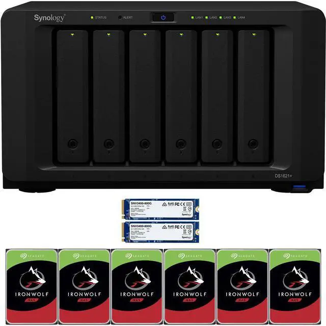 Synology DS1621+ 6-Bay NAS with 4GB RAM and 72TB (6 x 12TB