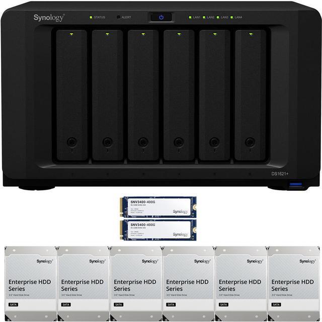 Main image of Synology DS1621+ 6-Bay NAS with 4GB RAM and 96TB (6 x 16TB) of Synology Enterprise Drives and 800GB (2 x 400GB) Synology Cache Fully Assembled and Tested By CustomTechSales