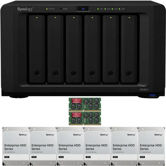 Main image of Synology DS1621+ 6-Bay NAS with 8GB RAM and 24TB (6 x 4TB) of Synology Enterprise Drives Fully Assembled and Tested By CustomTechSales