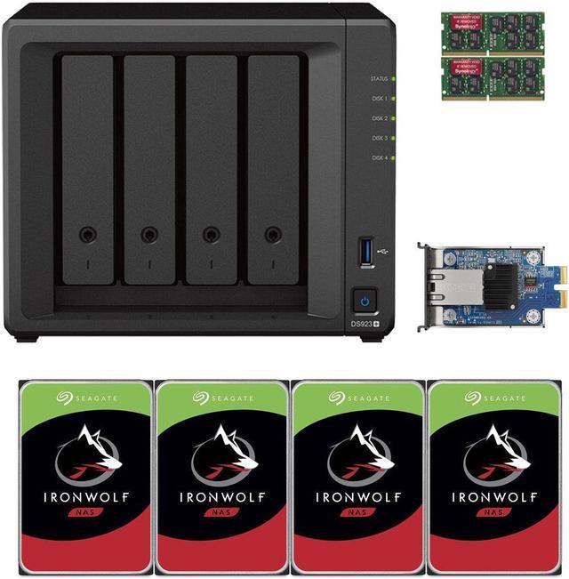 Synology DS923+ Dual-Core 4-Bay NAS, 8GB RAM, 24TB (4 x 6TB) of Seagate  Ironwolf NAS Drives, and a 10GbE Adapter Fully Assembled and Tested By