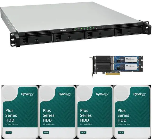 Main image of Synology RS826+ AMD Ryzen V1500B 4-Bay NAS 4GB RAM, 800GB(2x400GB) Cache, and 16TB (4 x 4TB) of Synology Plus NAS Drives Fully Assembled and Tested By CustomTechSales