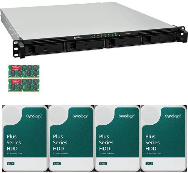 Main image of Synology RS826RP+ AMD Ryzen V1500B 4-Bay NAS 8GB RAM and 32TB (4 x 8TB) of Synology Plus NAS Drives Fully Assembled and Tested By CustomTechSales