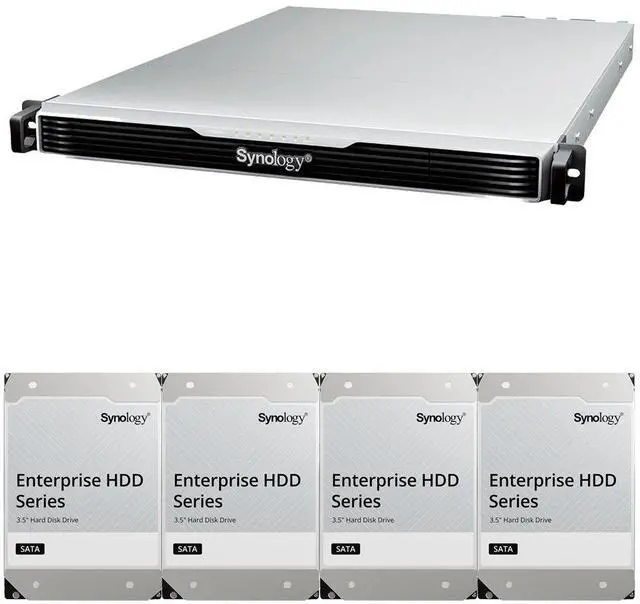 Main image of Synology RS1626xs+ Intel Xeon D-1726 4-Bay NAS 16GB RAM and 48TB (4 x 12TB) of Synology Enterprise NAS Drives Fully Assembled and Tested By CustomTechSales